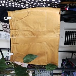 American Eagle Outfitters Yellow Corduroy Button Skirt